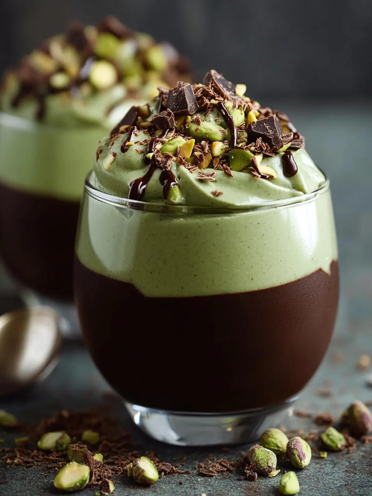 Decadent Pistachio Mousse with Chocolate Ganache Delight 3 Pistachio Mousse with Chocolate Ganache