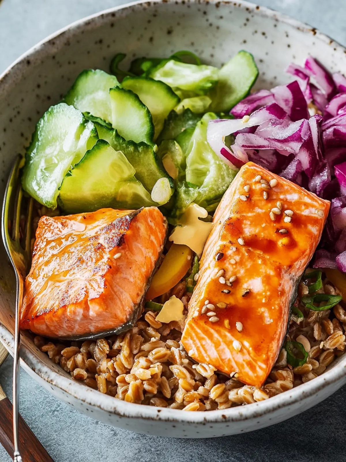 Miso Salmon & Farro Bowl: A Flavorful Healthy Delight 2 Miso Salmon & Farro Bowl