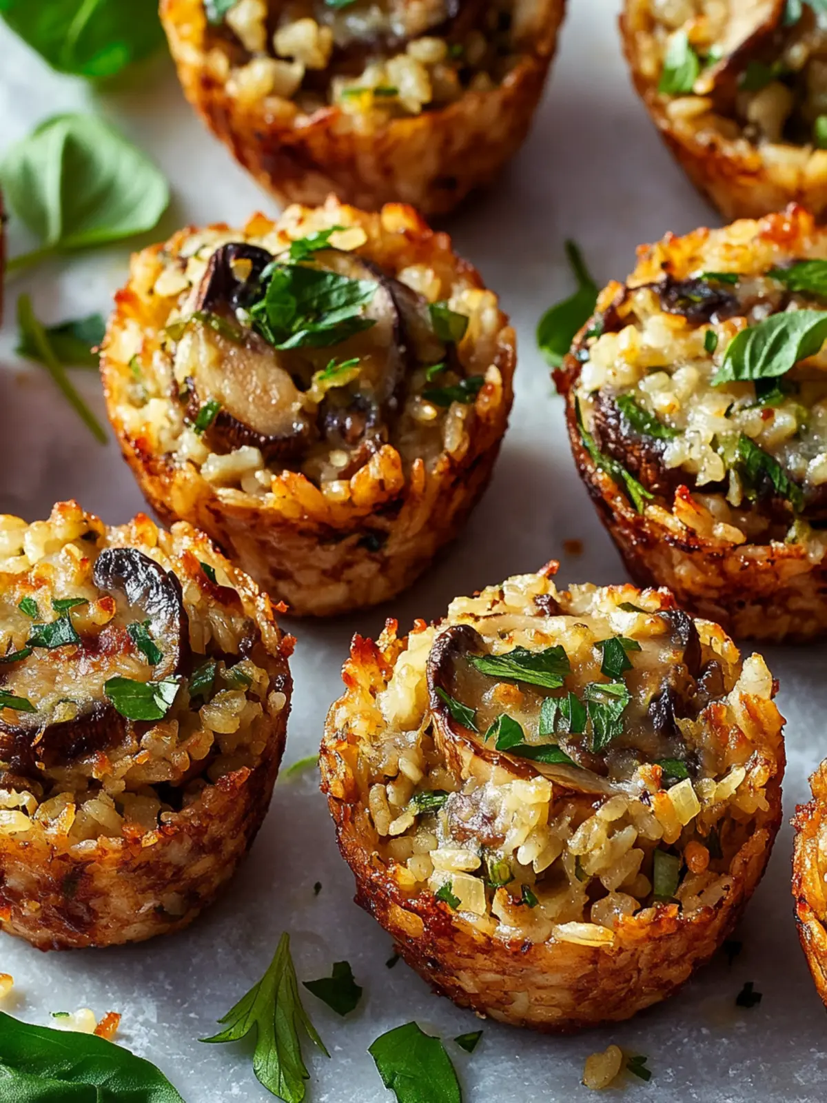 Stuffed Mushroom Crispy Rice Cups That Wow Every Guest 2 Stuffed Mushroom Crispy Rice Cups