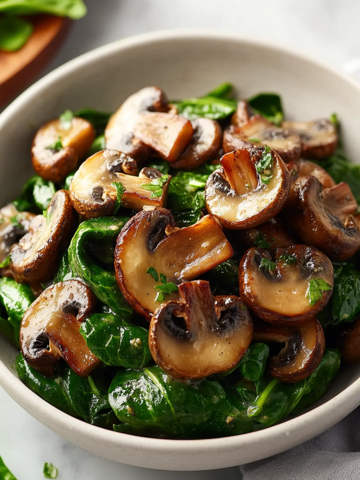 Flavor-Packed Sautéed Mushrooms with Spinach in 15 Minutes 4 Sautéed Mushrooms with Spinach