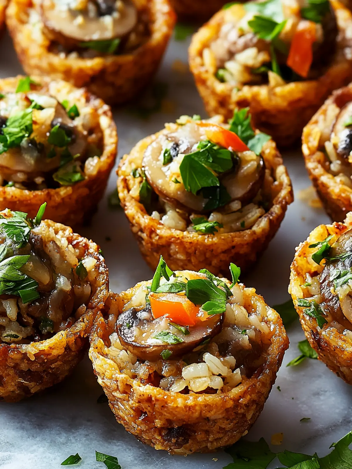 Stuffed Mushroom Crispy Rice Cups That Wow Every Guest 4 Stuffed Mushroom Crispy Rice Cups