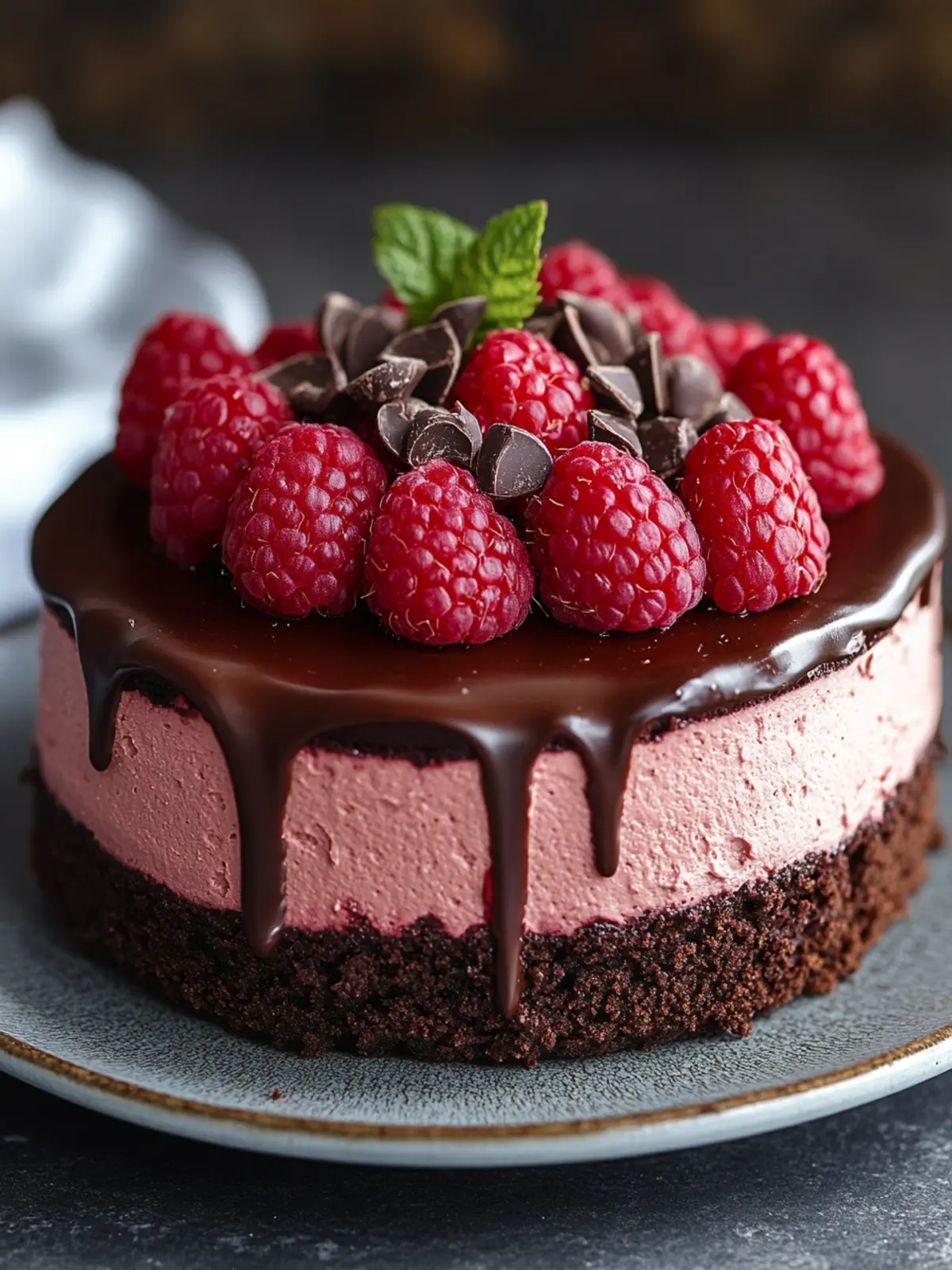 Irresistible Dark Chocolate Raspberry Mousse Cake Delight 3 Dark Chocolate Raspberry Mousse Cake