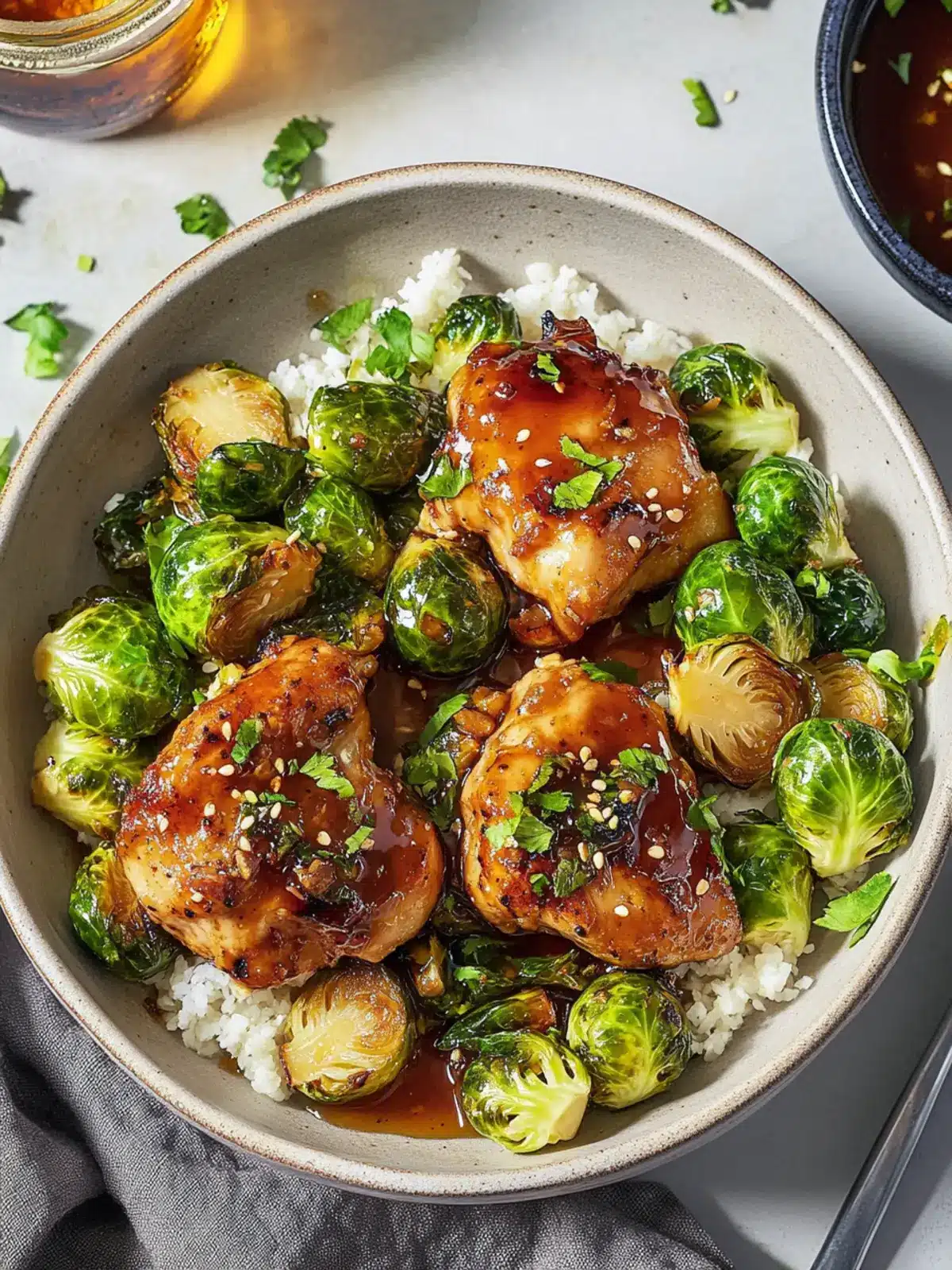 Savory Hot Honey Chicken & Brussels Sprouts in One Skillet 2 Hot Honey Chicken & Brussels Sprouts