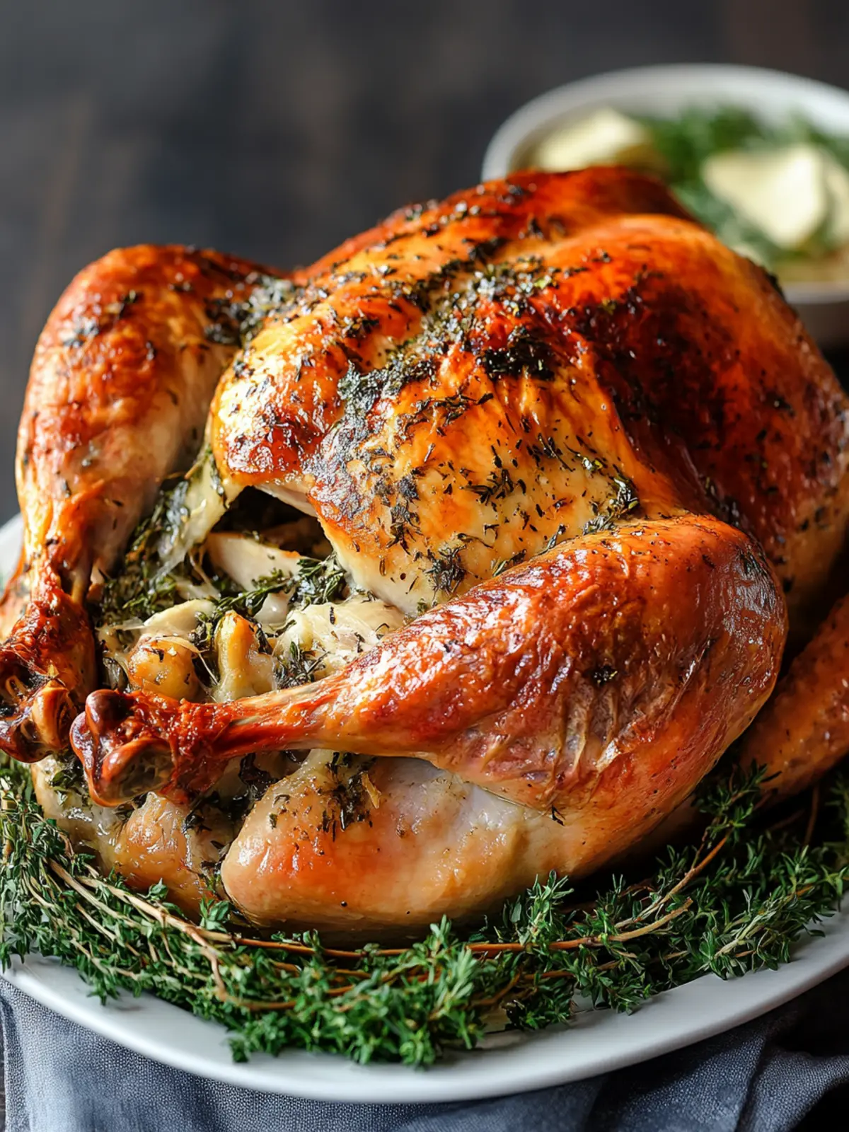 Roast Turkey with Garlic Herb Butter