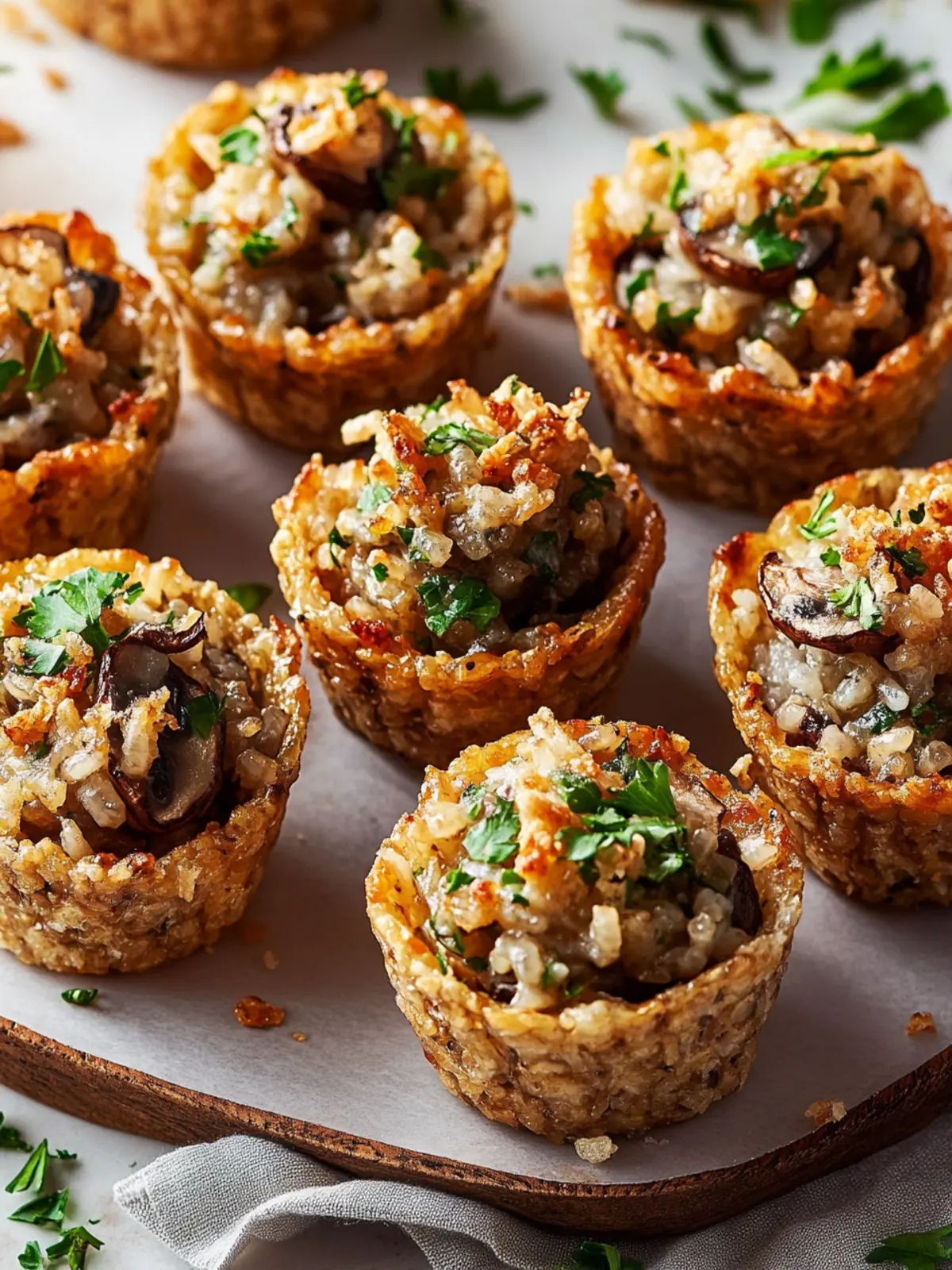 Stuffed Mushroom Crispy Rice Cups That Wow Every Guest 3 Stuffed Mushroom Crispy Rice Cups