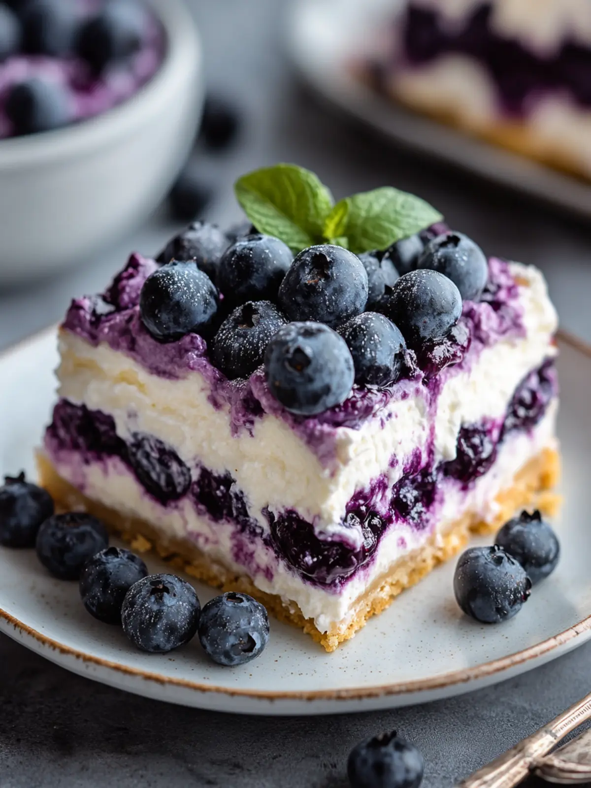 No-Bake Blueberry Cream Cheesecake Lasagna for Sweet Bliss 2 Blueberry Cream Cheesecake Lasagna
