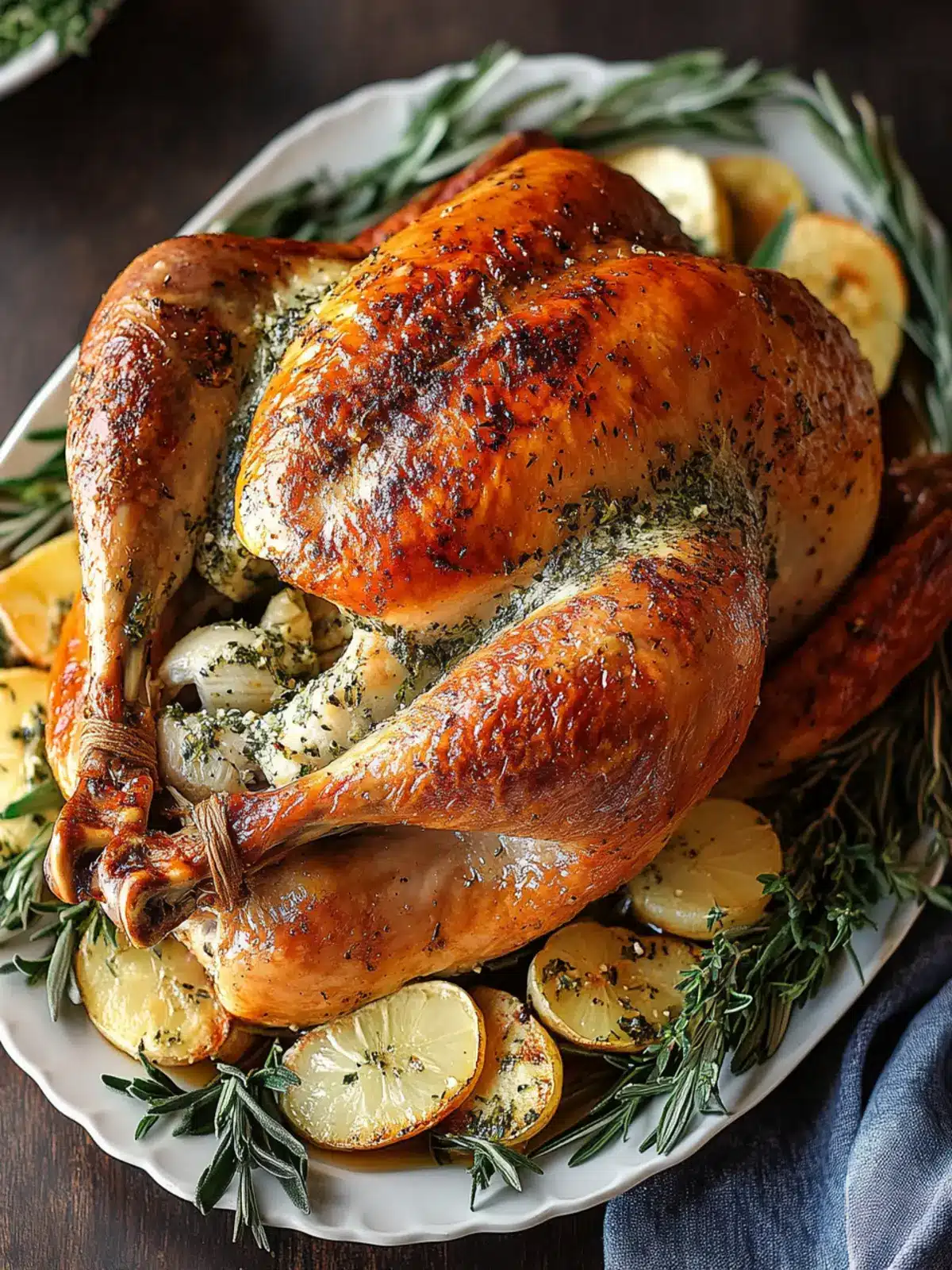 Roast Turkey with Garlic Herb Butter