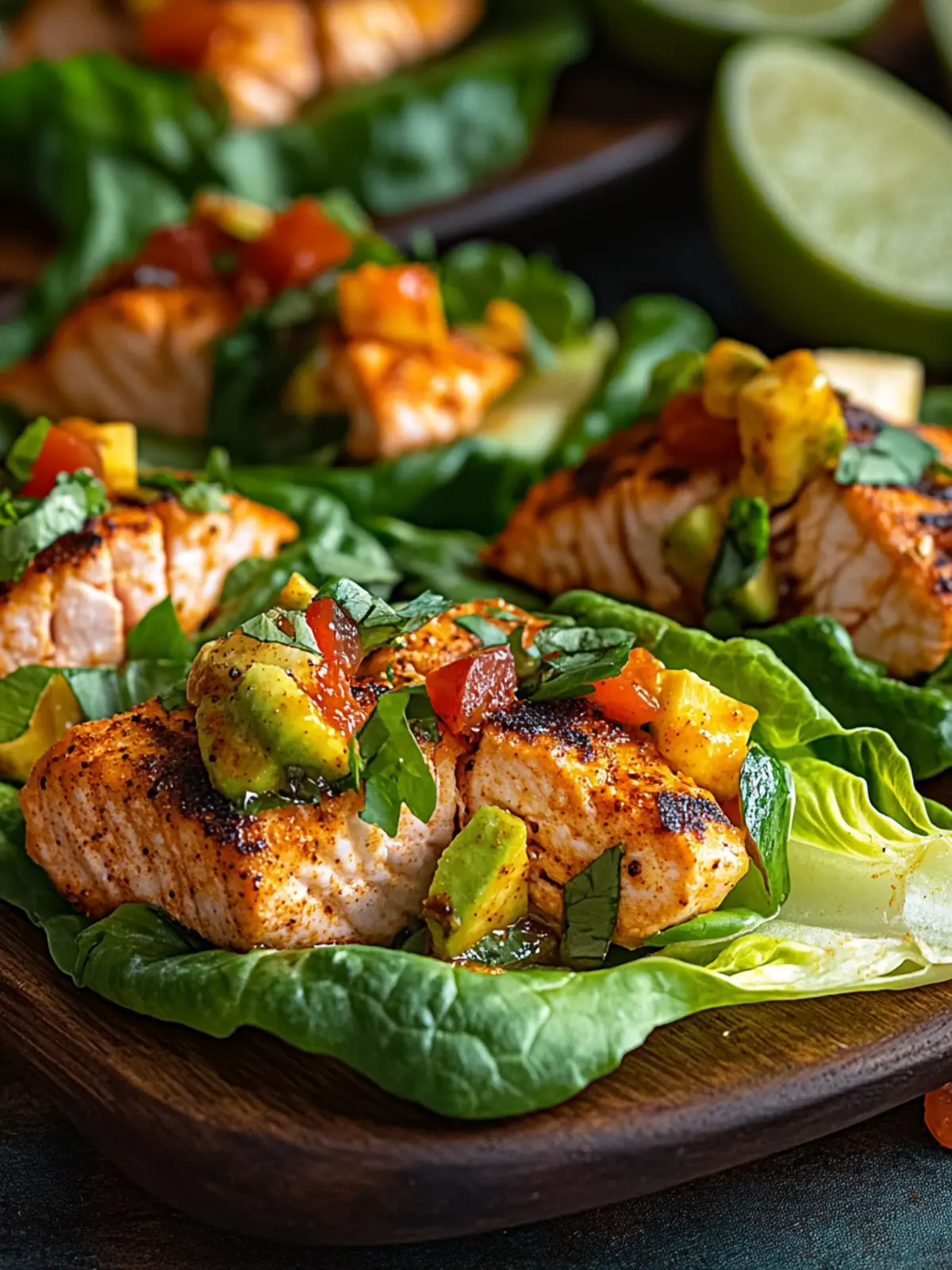 Savory Spicy Cajun Salmon Lettuce Wraps for a Healthy Bite 2 Spicy Cajun Salmon Lettuce Wraps