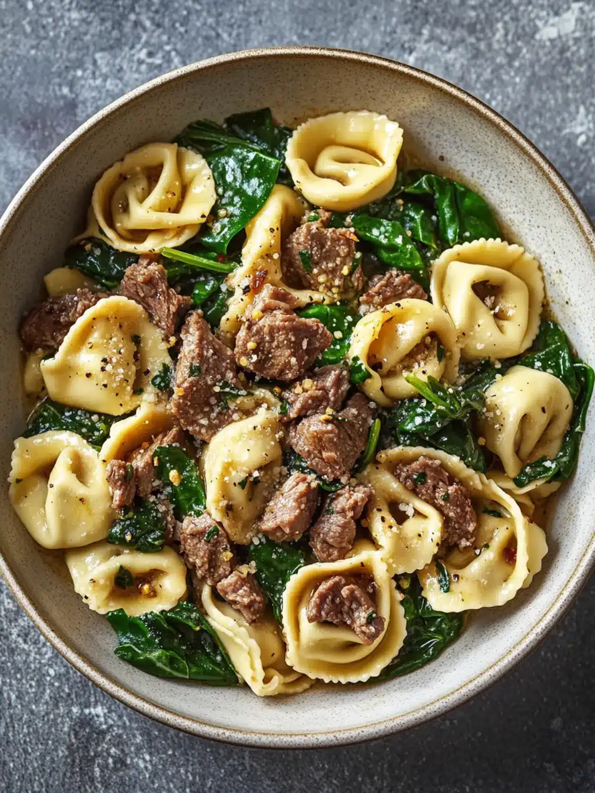 Garlic Butter Beef and Spinach Tortellini in 30 Minutes 3 Garlic Butter Beef and Spinach Tortellini