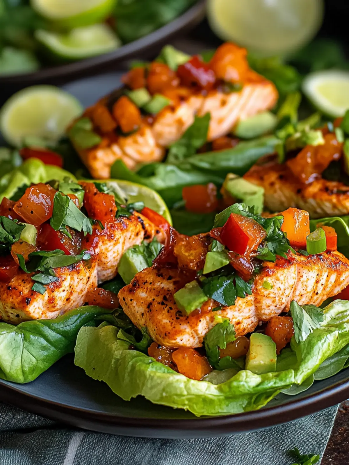 Savory Spicy Cajun Salmon Lettuce Wraps for a Healthy Bite 5 Spicy Cajun Salmon Lettuce Wraps