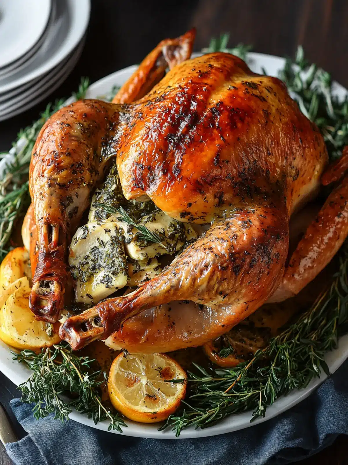 Roast Turkey with Garlic Herb Butter