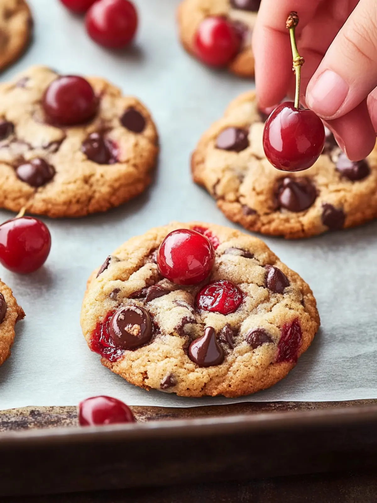 Cherry Chocolate Chip Cookies with a Fruity Twist Await You 2 Cherry Chocolate Chip Cookies