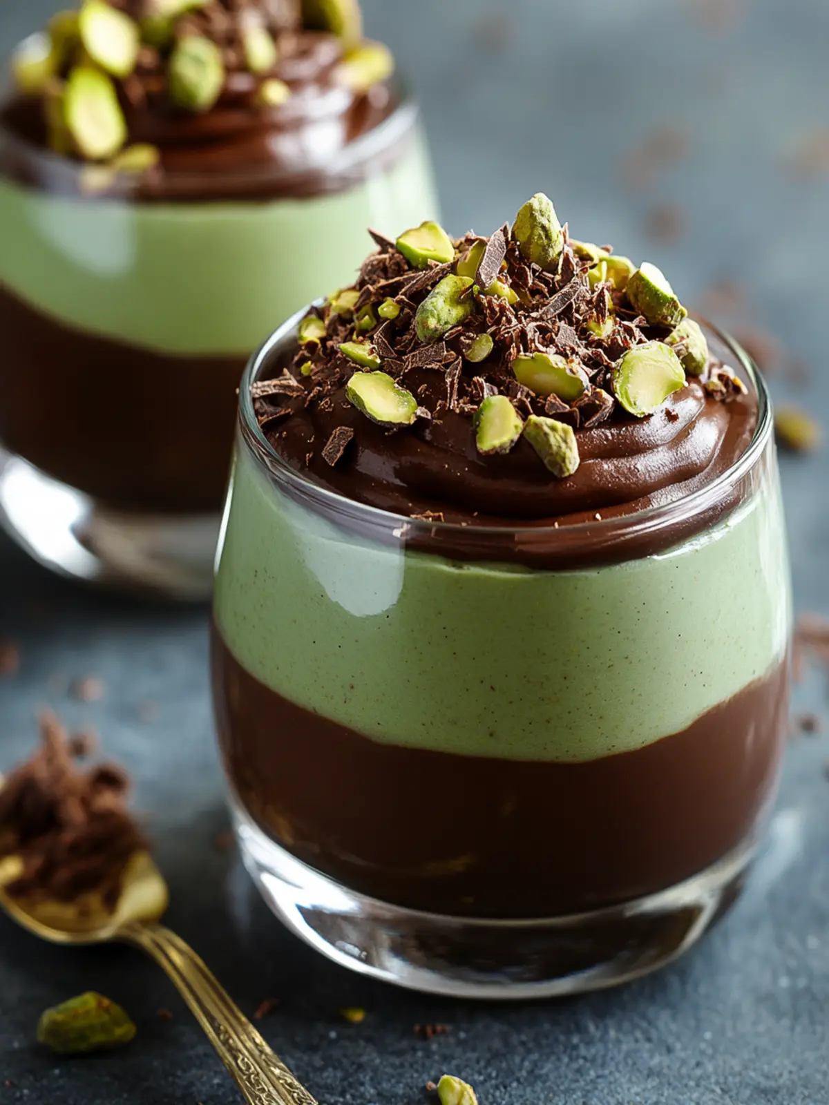 Decadent Pistachio Mousse with Chocolate Ganache Delight 2 Pistachio Mousse with Chocolate Ganache