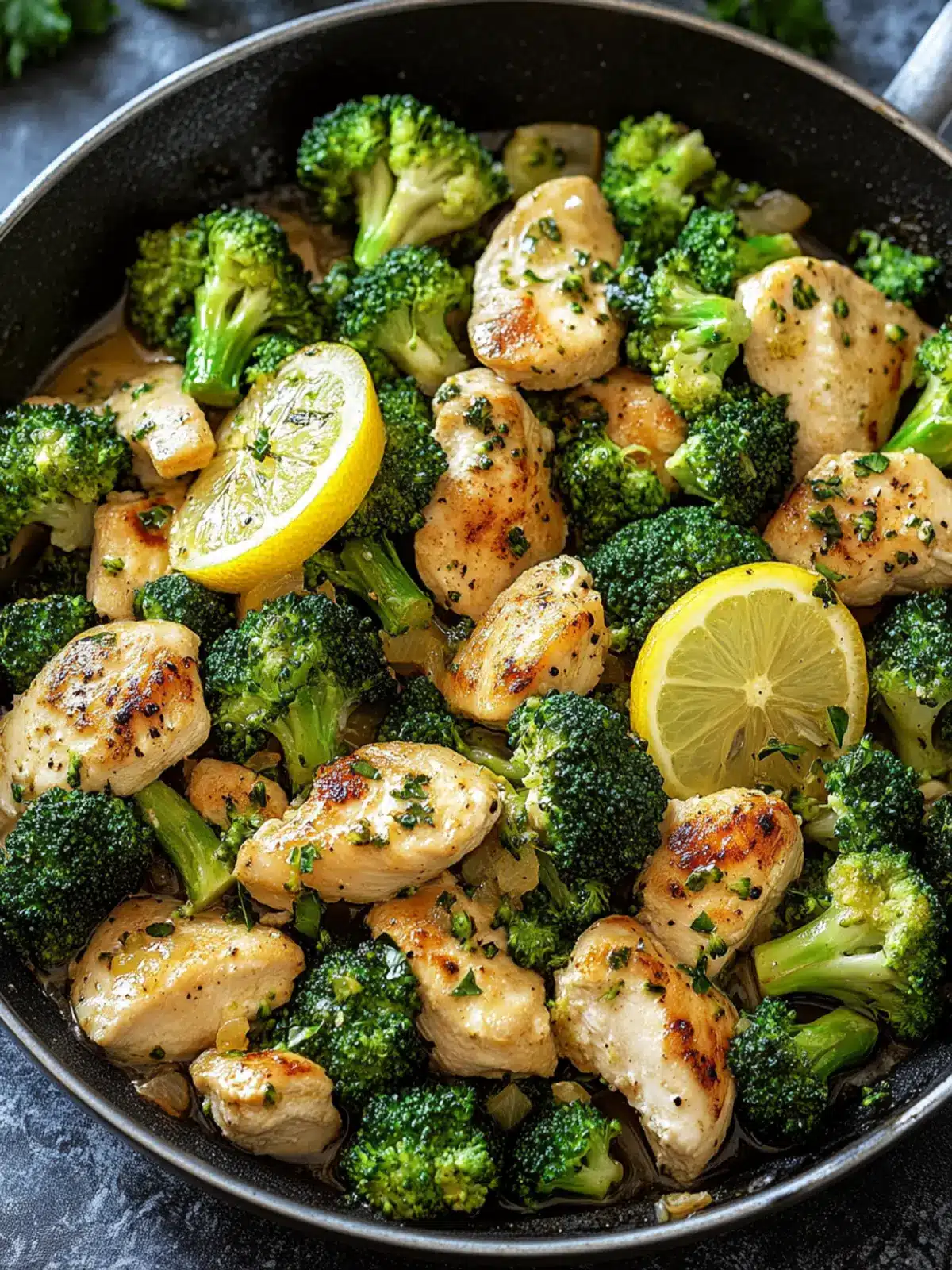 Lemon Garlic Chicken & Broccoli Skillet: Quick Healthy Delight 2 Lemon Garlic Chicken & Broccoli Skillet