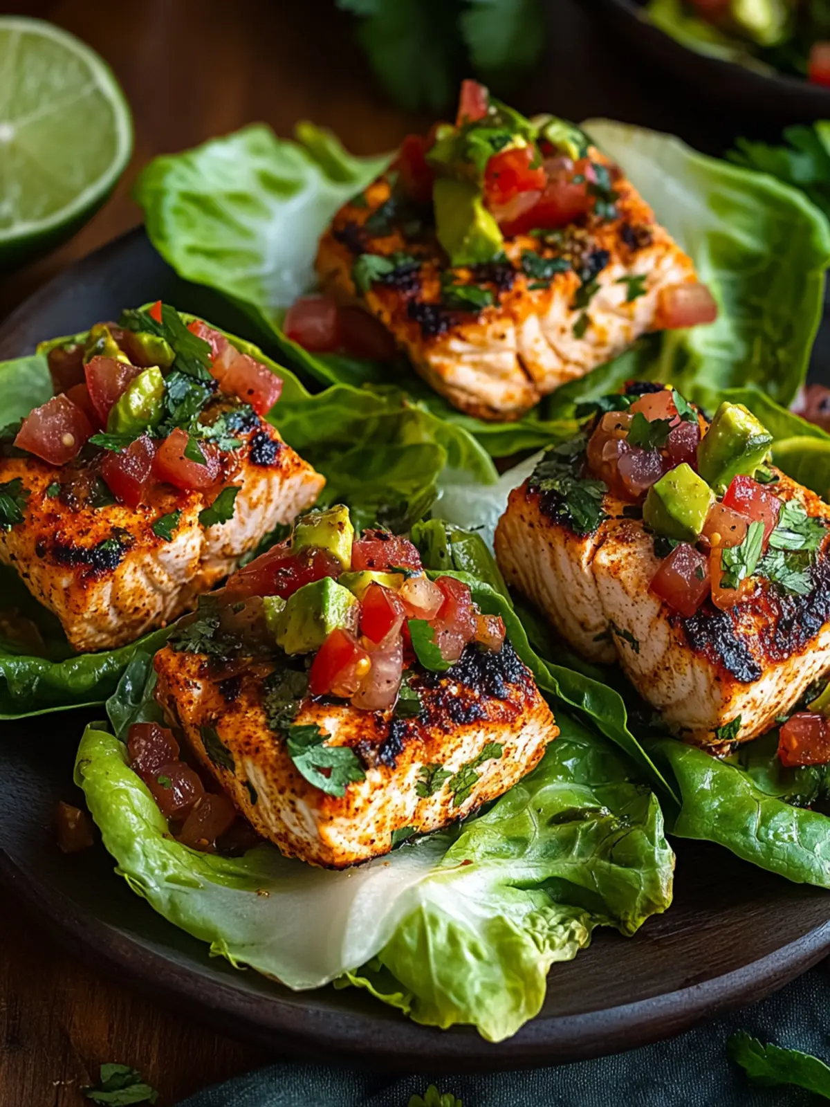 Savory Spicy Cajun Salmon Lettuce Wraps for a Healthy Bite 3 Spicy Cajun Salmon Lettuce Wraps