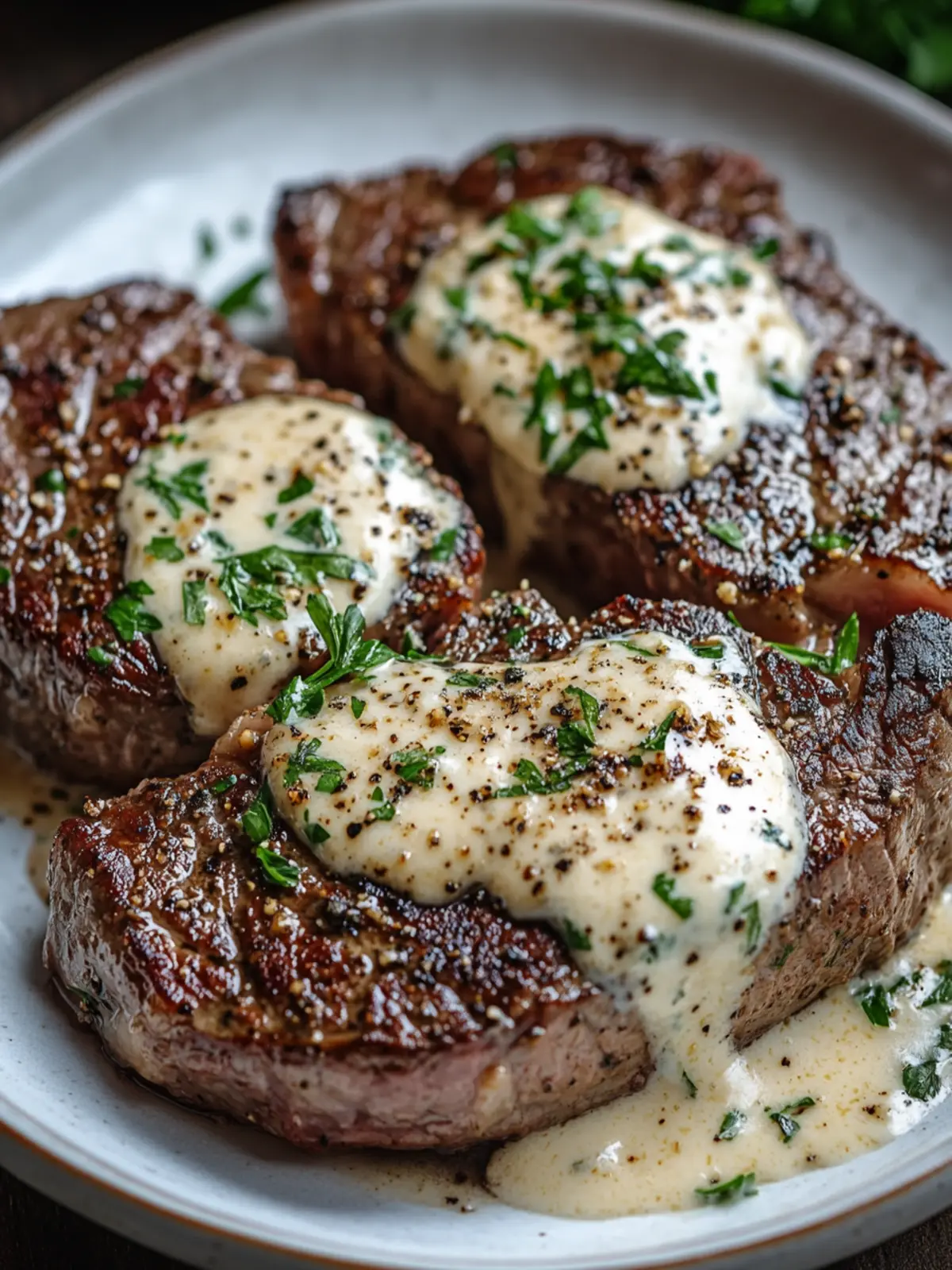 Garlic Butter Steak with Parmesan Cream Sauce