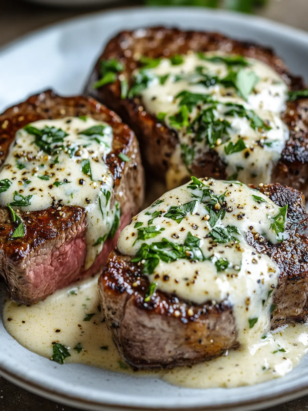 Garlic Butter Steak with Parmesan Cream Sauce