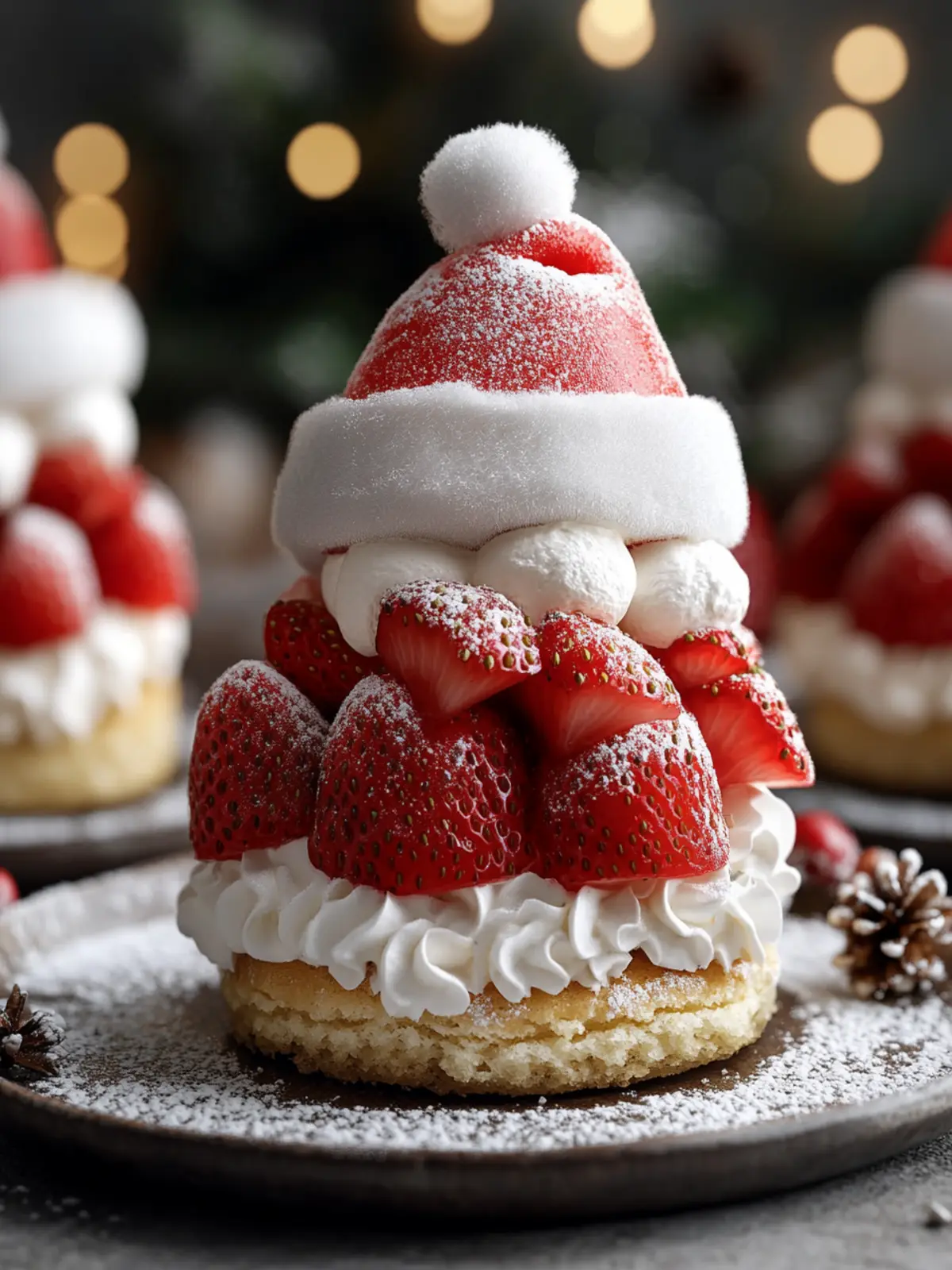 Delicious Santa Hat Strawberry Shortcakes for Festive Fun 2 Santa Hat Strawberry Shortcakes