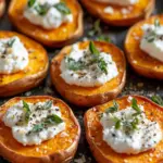 Crispy Sweet Potato Rounds with Creamy Goat Cheese Bliss 5 Crispy Sweet Potato Rounds with Creamy Goat Cheese