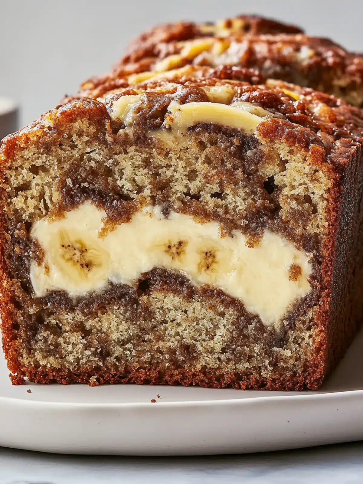 Cheesecake-Stuffed Banana Bread