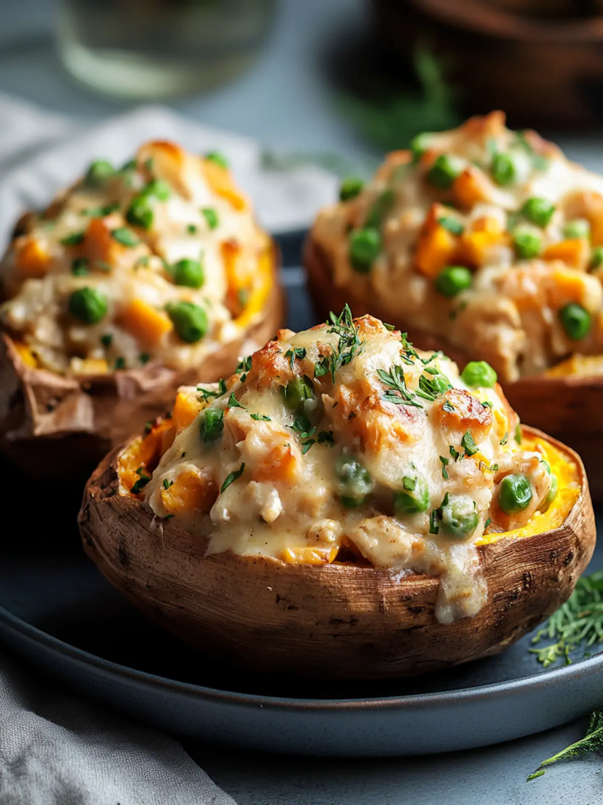 Easy Chicken Pot Pie Stuffed Sweet Potatoes for Cozy Nights 4 Easy Chicken Pot Pie Stuffed Sweet Potatoes