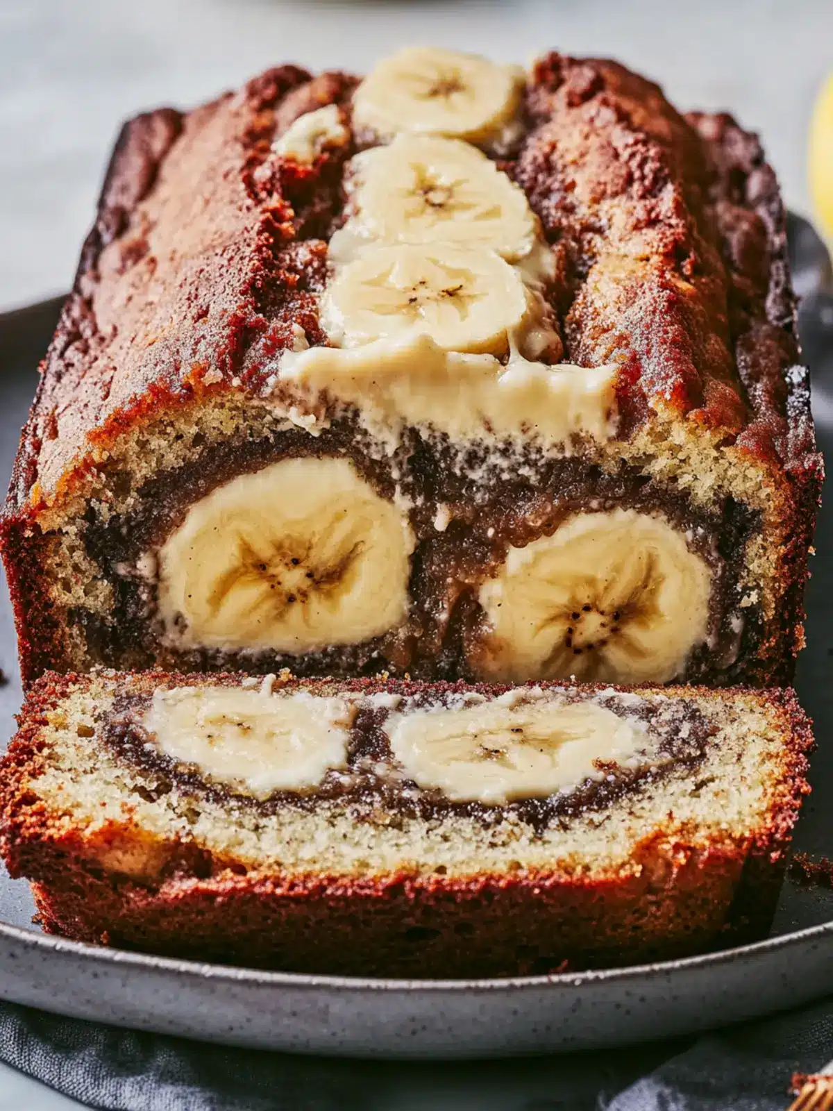 Cheesecake-Stuffed Banana Bread