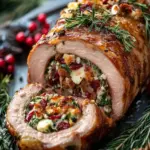 Festive Christmas Stuffed Pork Tenderloin
