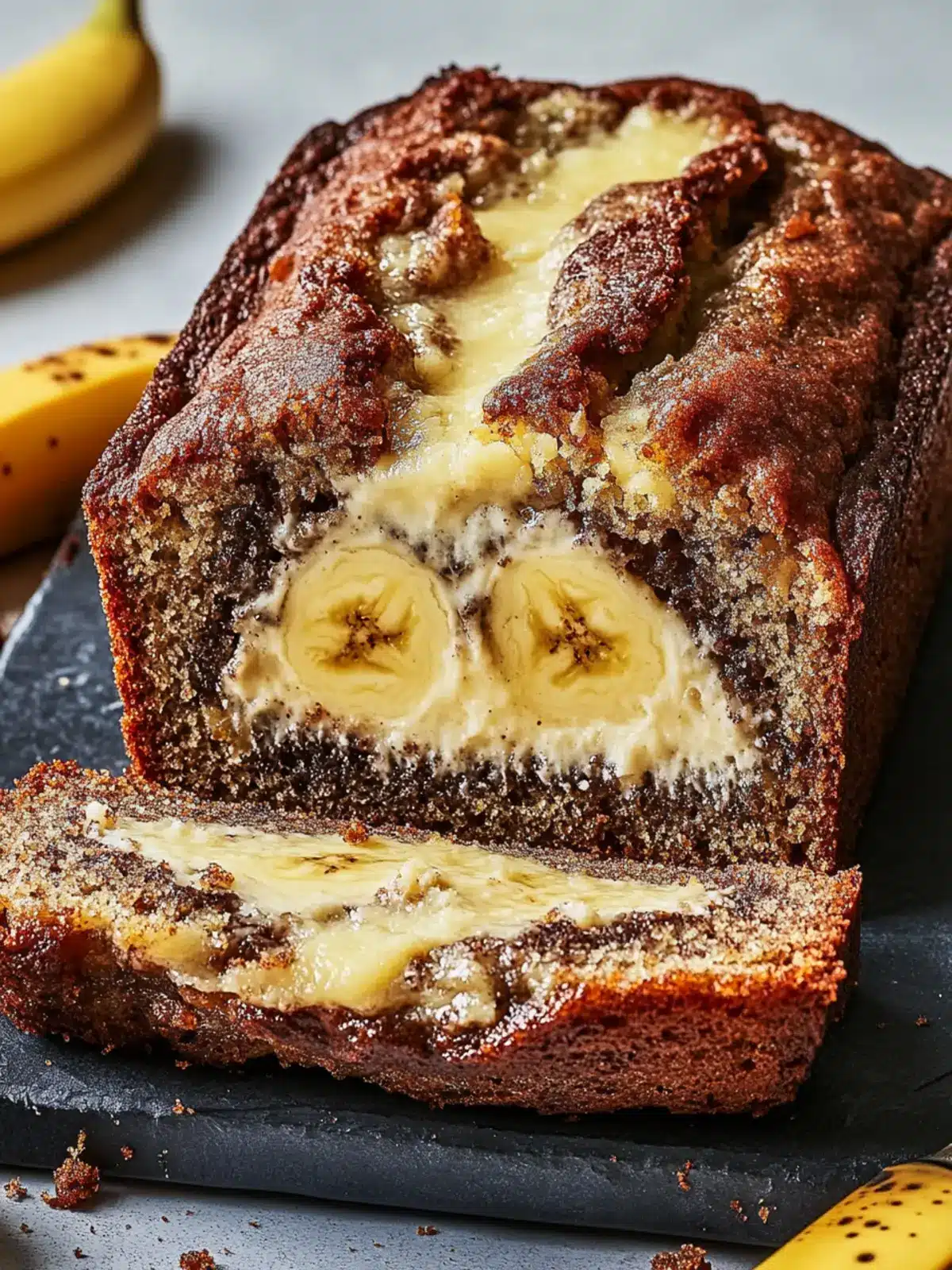 Cheesecake-Stuffed Banana Bread