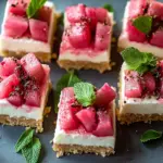 No Bake Rhubarb Cheesecake Squares: Chill & Thrill Dessert Treat 2 No Bake Rhubarb Cheesecake Squares