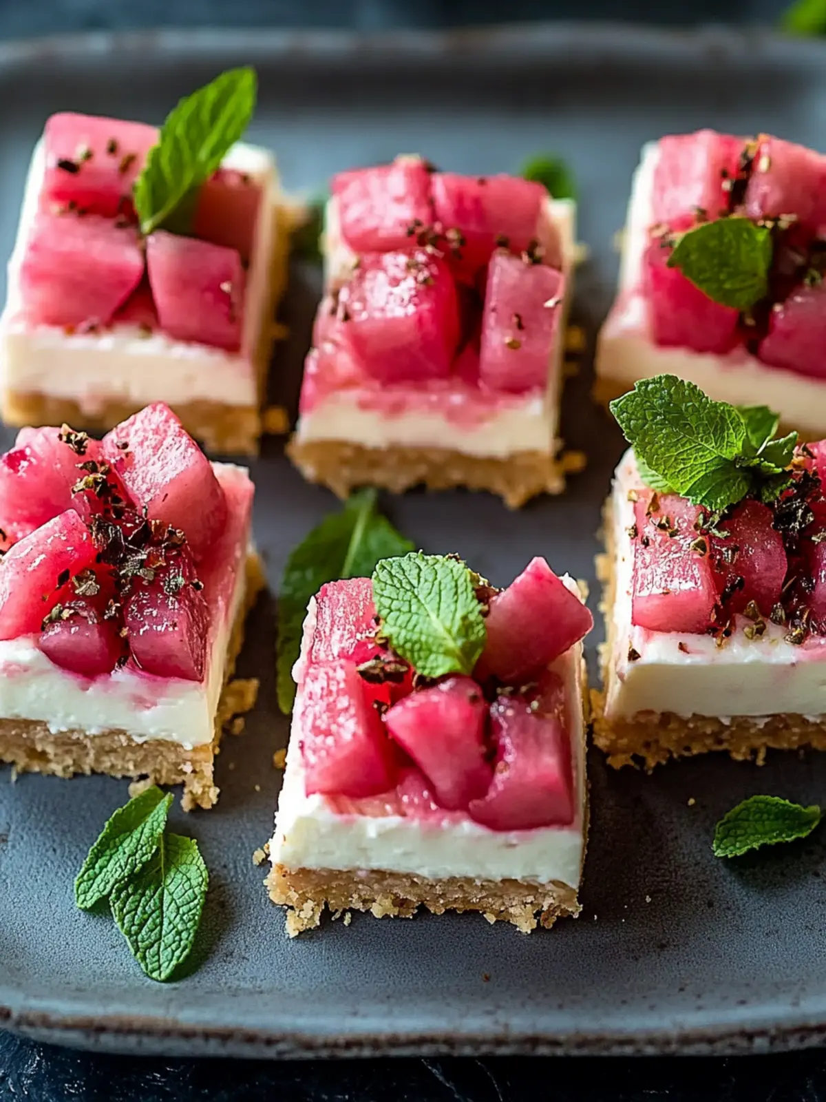 No Bake Rhubarb Cheesecake Squares: Chill & Thrill Dessert Treat 5 No Bake Rhubarb Cheesecake Squares
