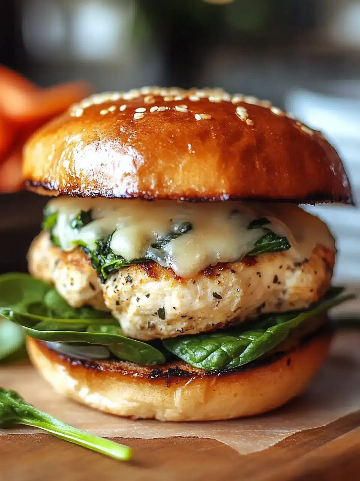 Delicious White Cheddar Spinach Chicken Burgers You’ll Love 3 White Cheddar Spinach Chicken Burgers