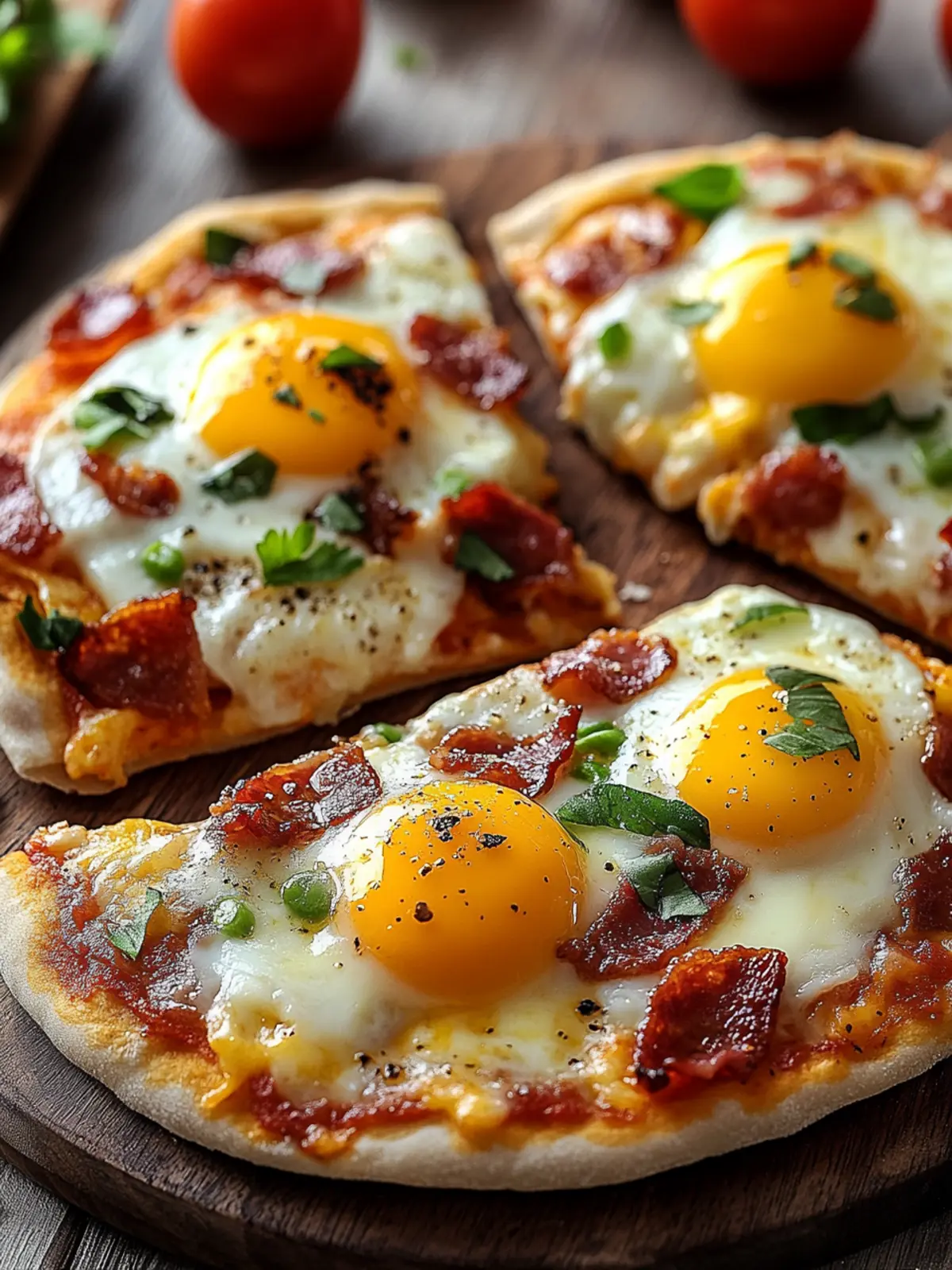 Bacon, Egg & Cheese Breakfast Pizzas for Weekend Bliss 2 Bacon, Egg & Cheese Breakfast Pizzas