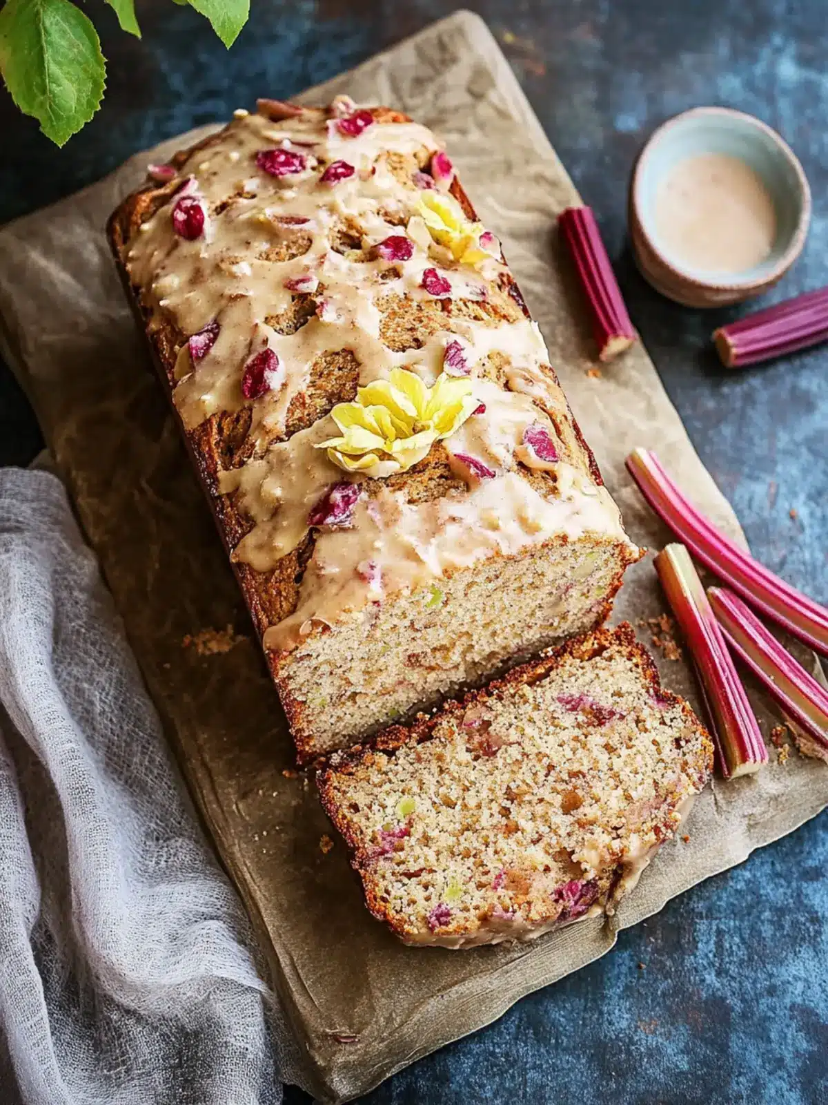 Cinnamon Rhubarb Bread: Irresistibly Moist with Brown-Butter Glaze 4 Cinnamon Rhubarb Bread