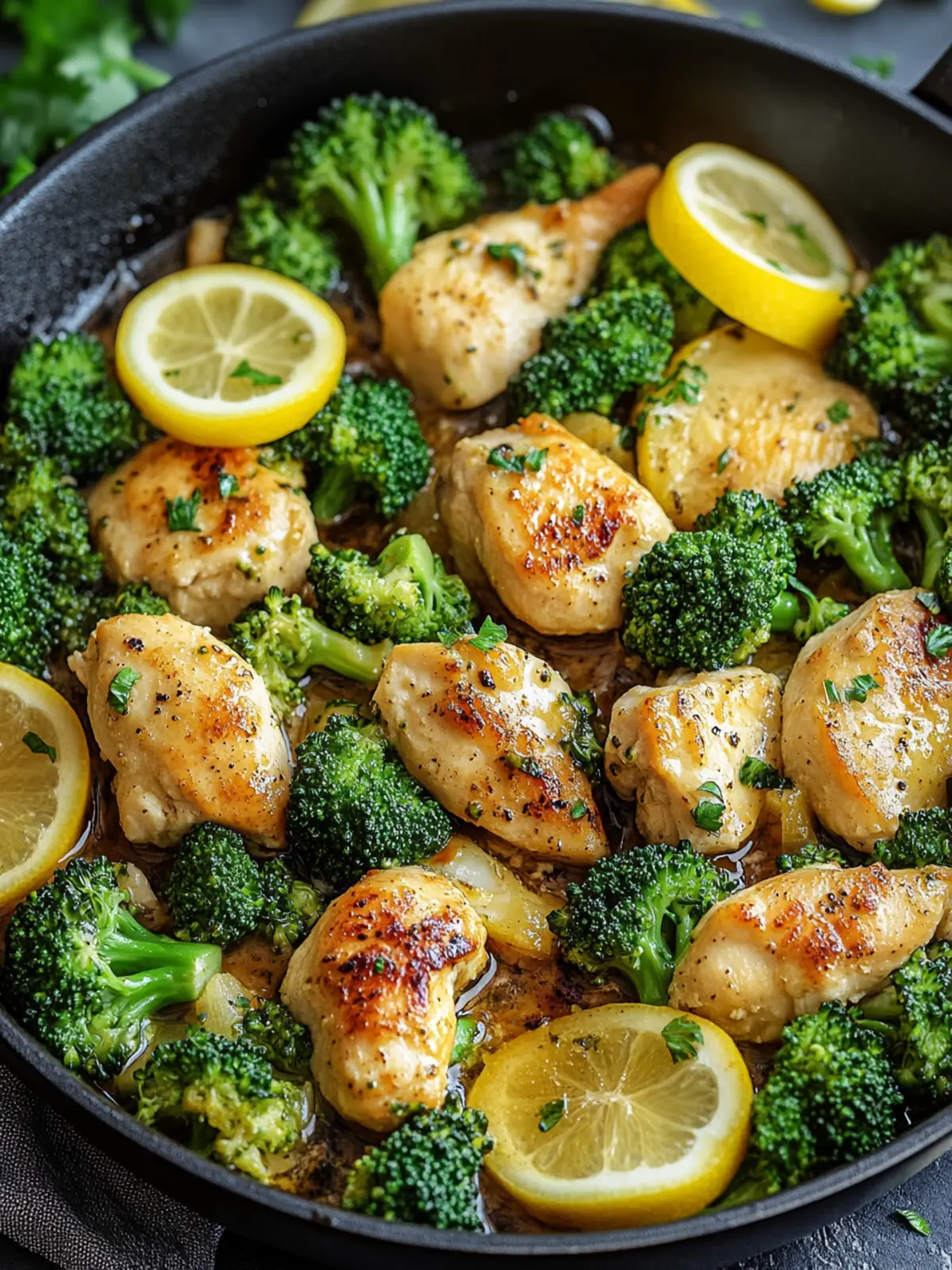 Lemon Garlic Chicken & Broccoli Skillet: Quick Healthy Delight 5 Lemon Garlic Chicken & Broccoli Skillet