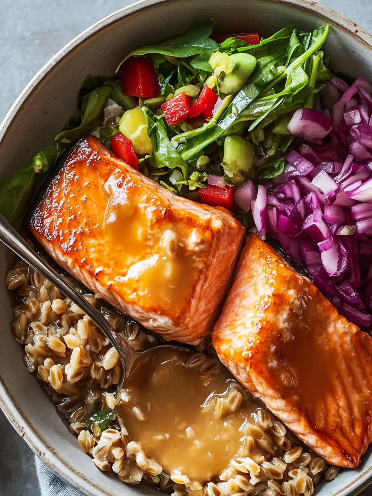 Miso Salmon & Farro Bowl: A Flavorful Healthy Delight 3 Miso Salmon & Farro Bowl