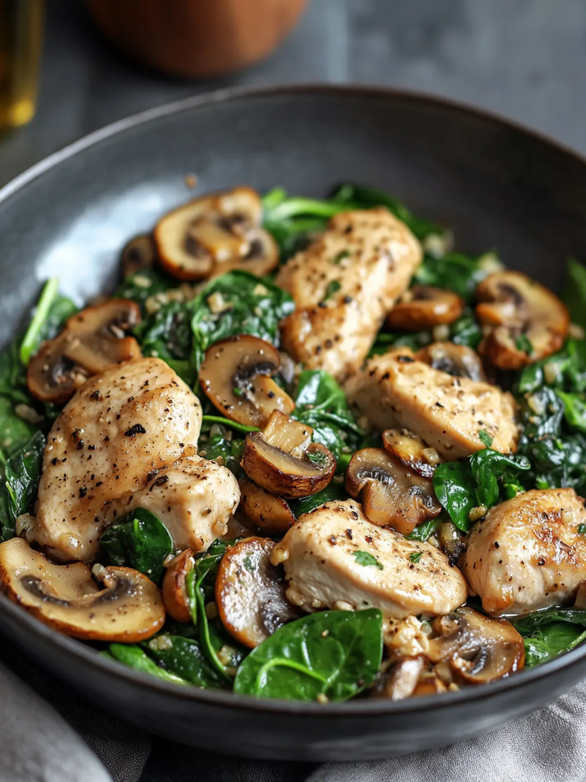 Chicken Spinach and Mushroom Low Carb