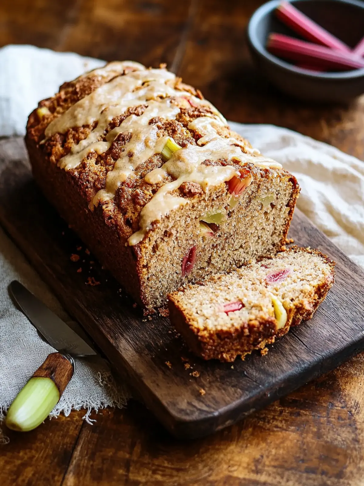 Cinnamon Rhubarb Bread: Irresistibly Moist with Brown-Butter Glaze 3 Cinnamon Rhubarb Bread