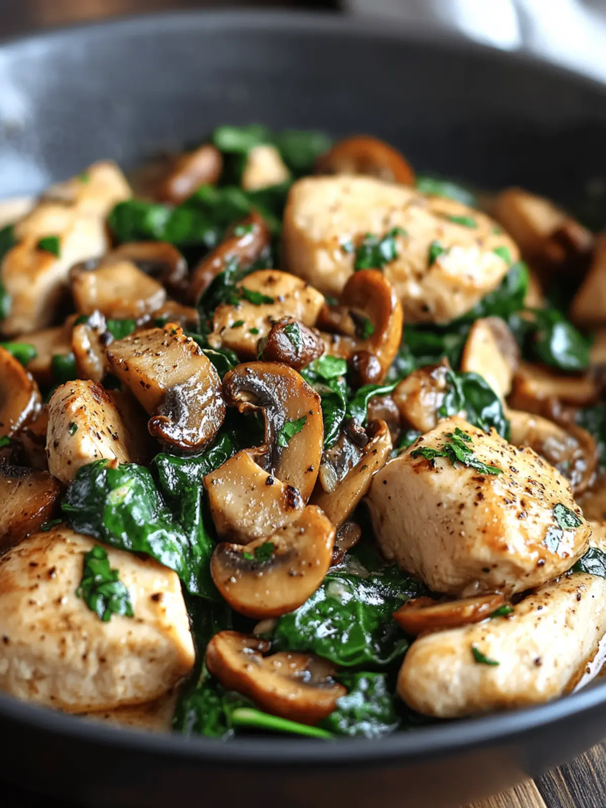 Chicken Spinach and Mushroom Low Carb