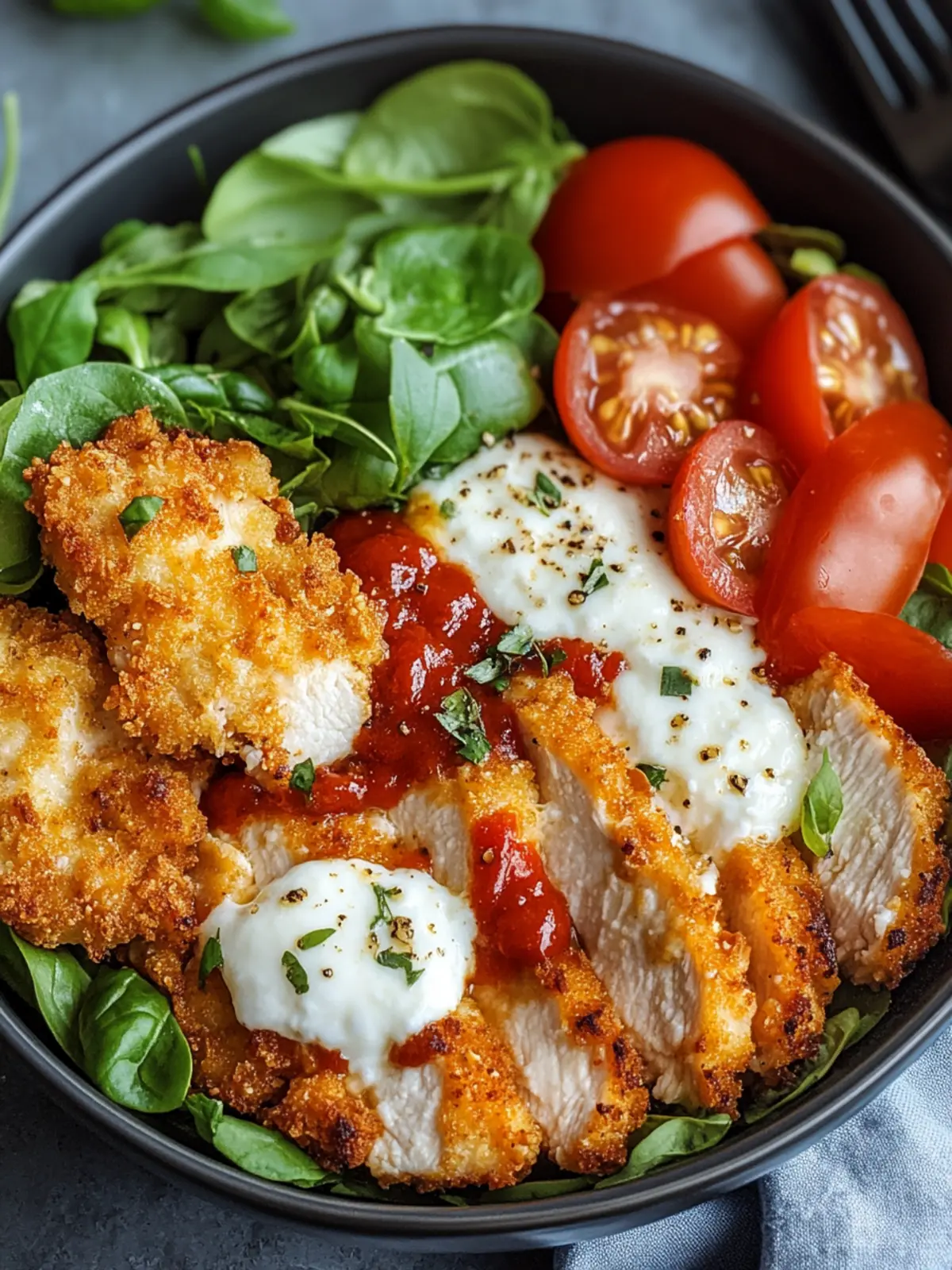 High Protein Chicken Parm Cottage Cheese Bowl
