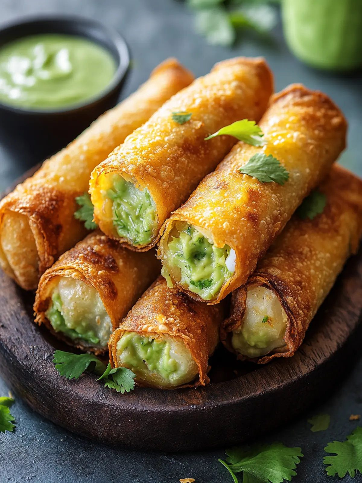 Crispy & Cheesy Elote Egg Rolls with Avocado Sauce Delight 5 Crispy & Cheesy Elote Egg Rolls with Avocado Sauce