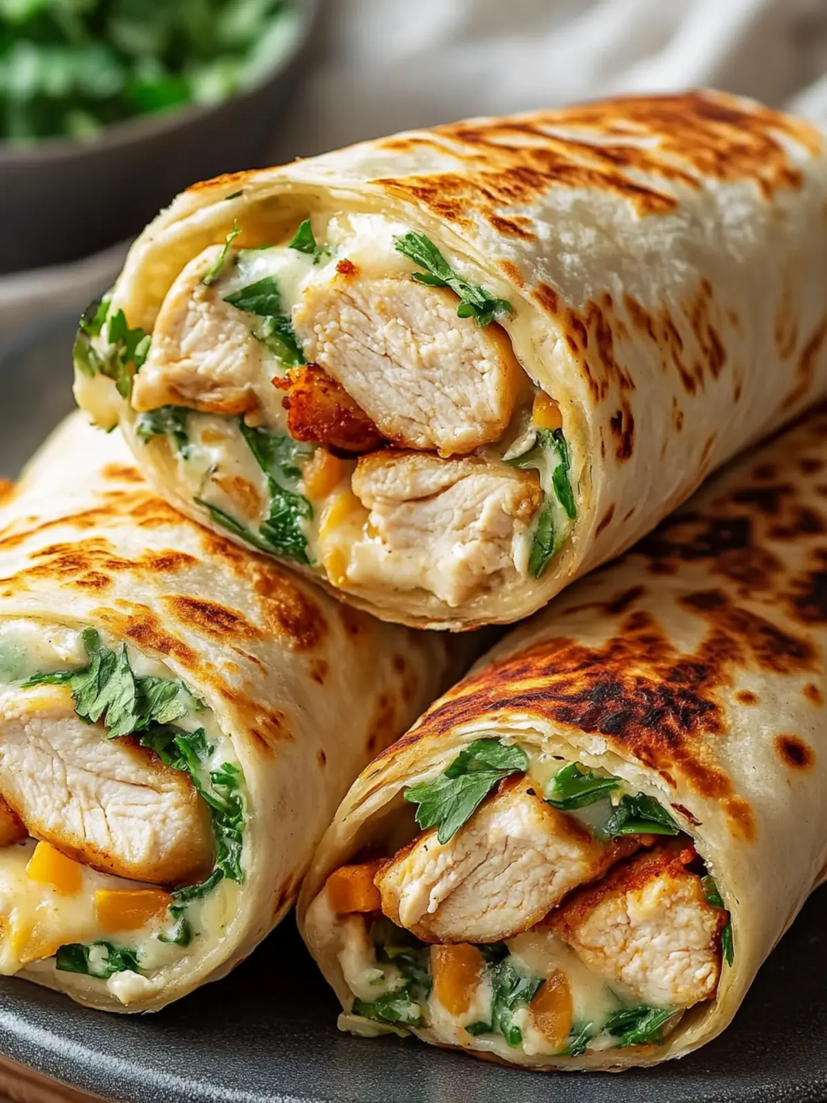 Cheesy Garlic Chicken Wraps You'll Crave After One Bite 3 Cheesy Garlic Chicken Wraps
