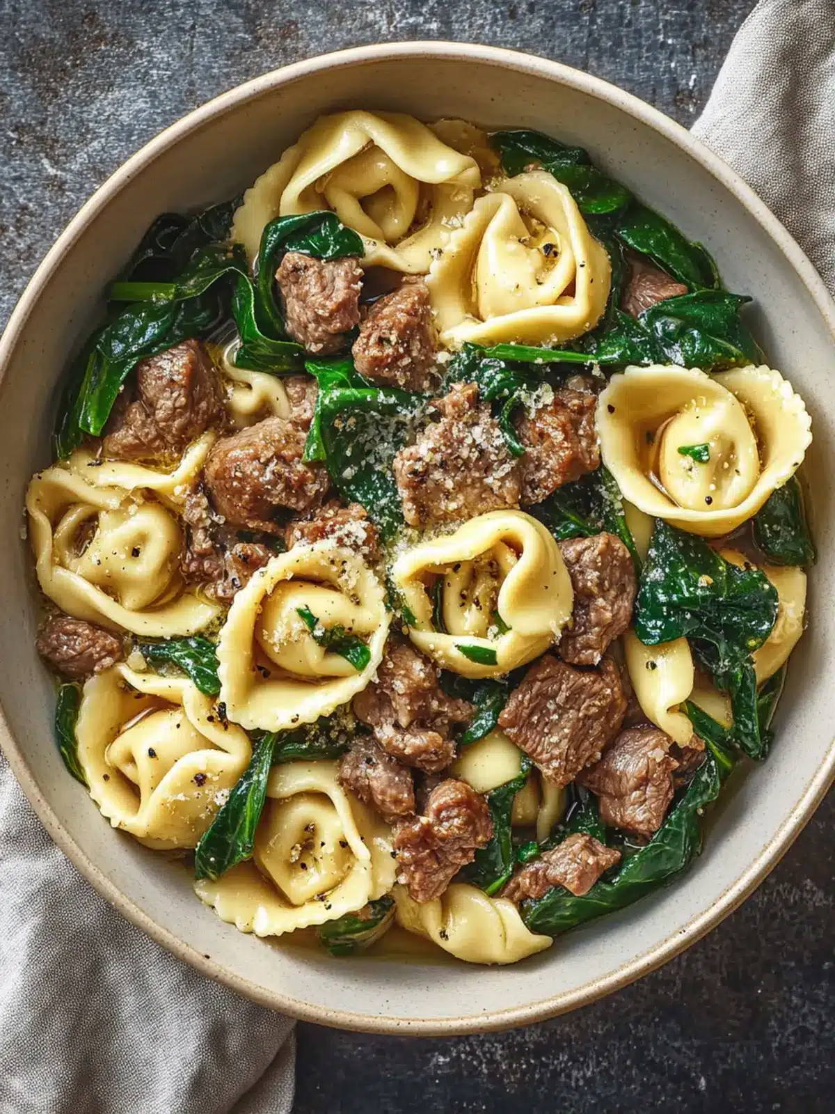 Garlic Butter Beef and Spinach Tortellini in 30 Minutes 5 Garlic Butter Beef and Spinach Tortellini