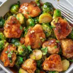 Savory Hot Honey Chicken & Brussels Sprouts in One Skillet 2 Hot Honey Chicken & Brussels Sprouts