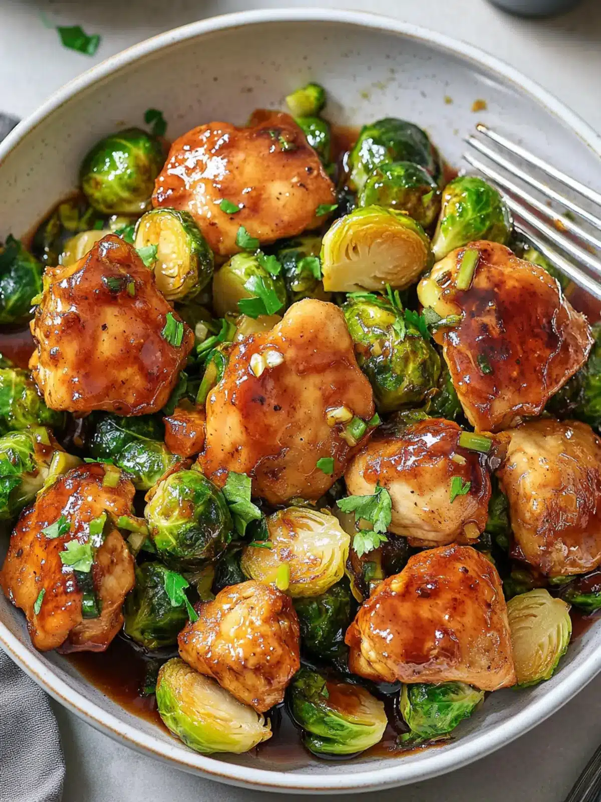 Savory Hot Honey Chicken & Brussels Sprouts in One Skillet 5 Hot Honey Chicken & Brussels Sprouts