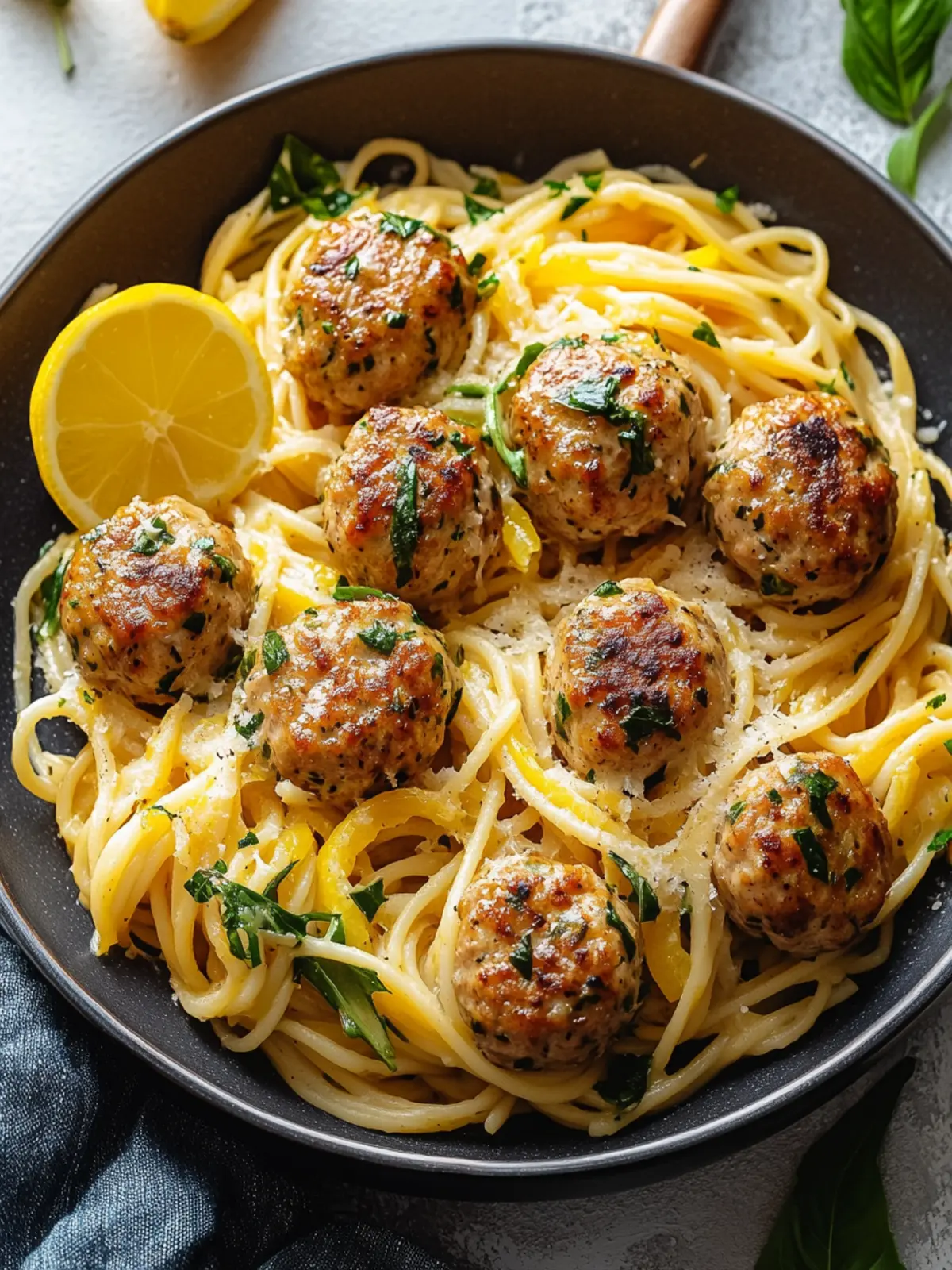 Garlic Butter Turkey Meatballs with Lemon Pasta: Easy Delight! 5 Garlic Butter Turkey Meatballs with Lemon Pasta