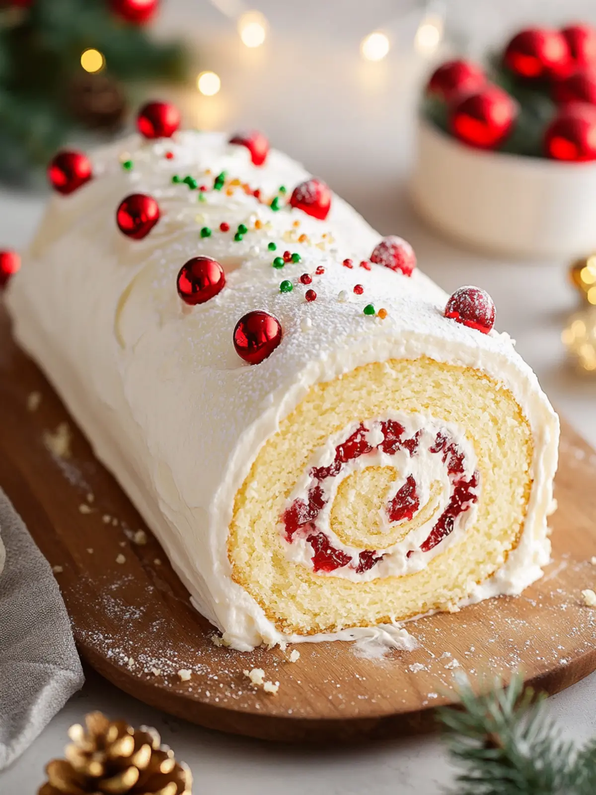 Christmas Vanilla Roll Cake