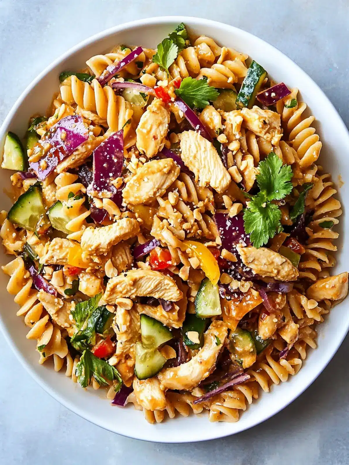 Thai Peanut Chicken Pasta Salad: A Creamy, Crunchy Delight 2 Thai Peanut Chicken Pasta Salad