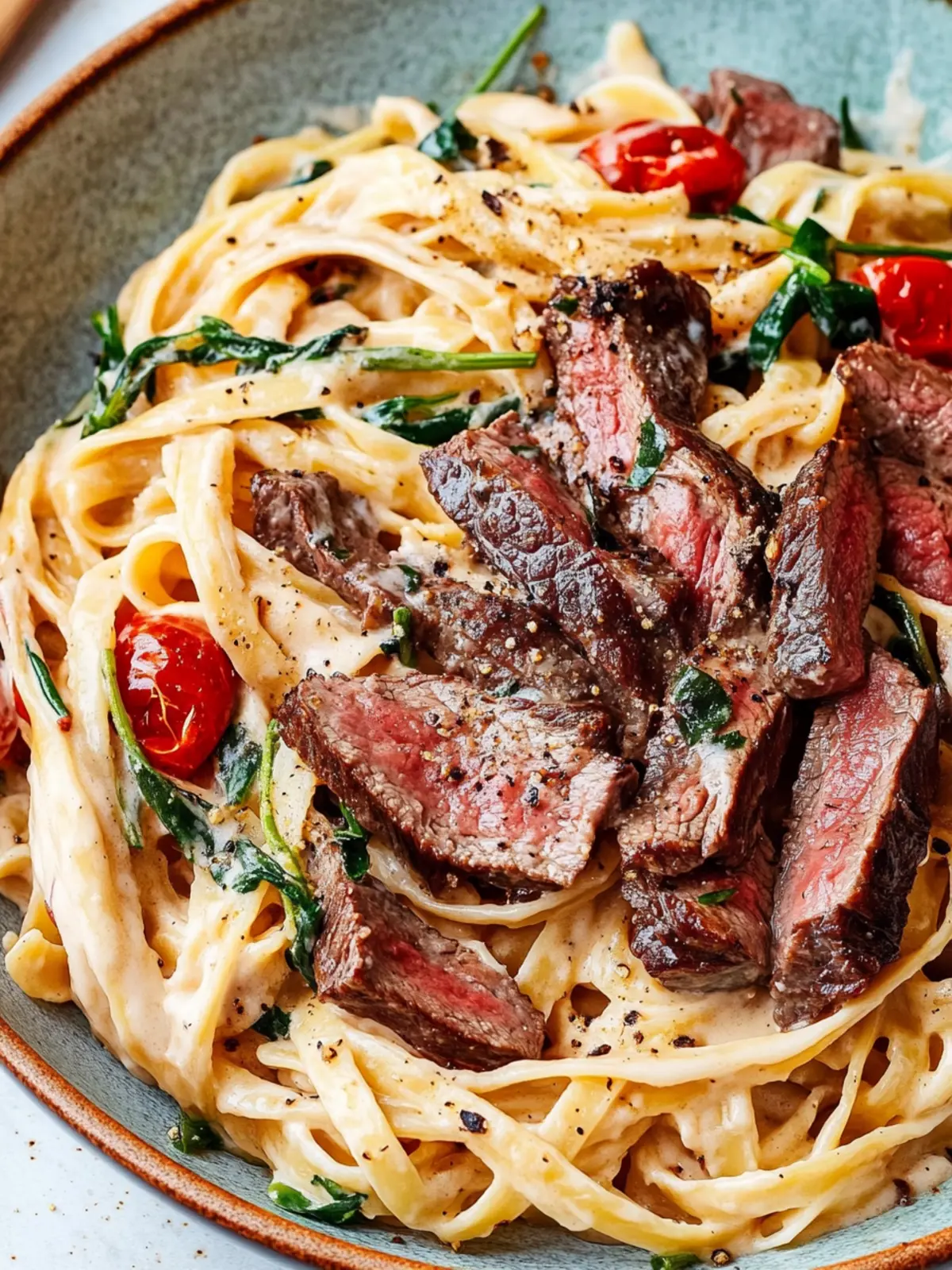 Savor Creamy Steak Fettuccine in Just 30 Minutes! 2 Creamy Steak Fettuccine