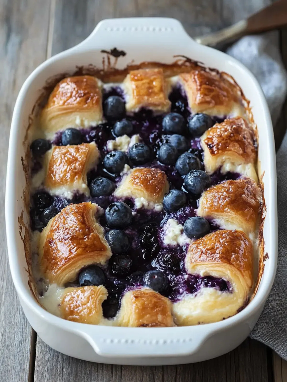 Irresistible Blueberry Cream Cheese Croissant Casserole Delight 4 Blueberry Cream Cheese Croissant Casserole