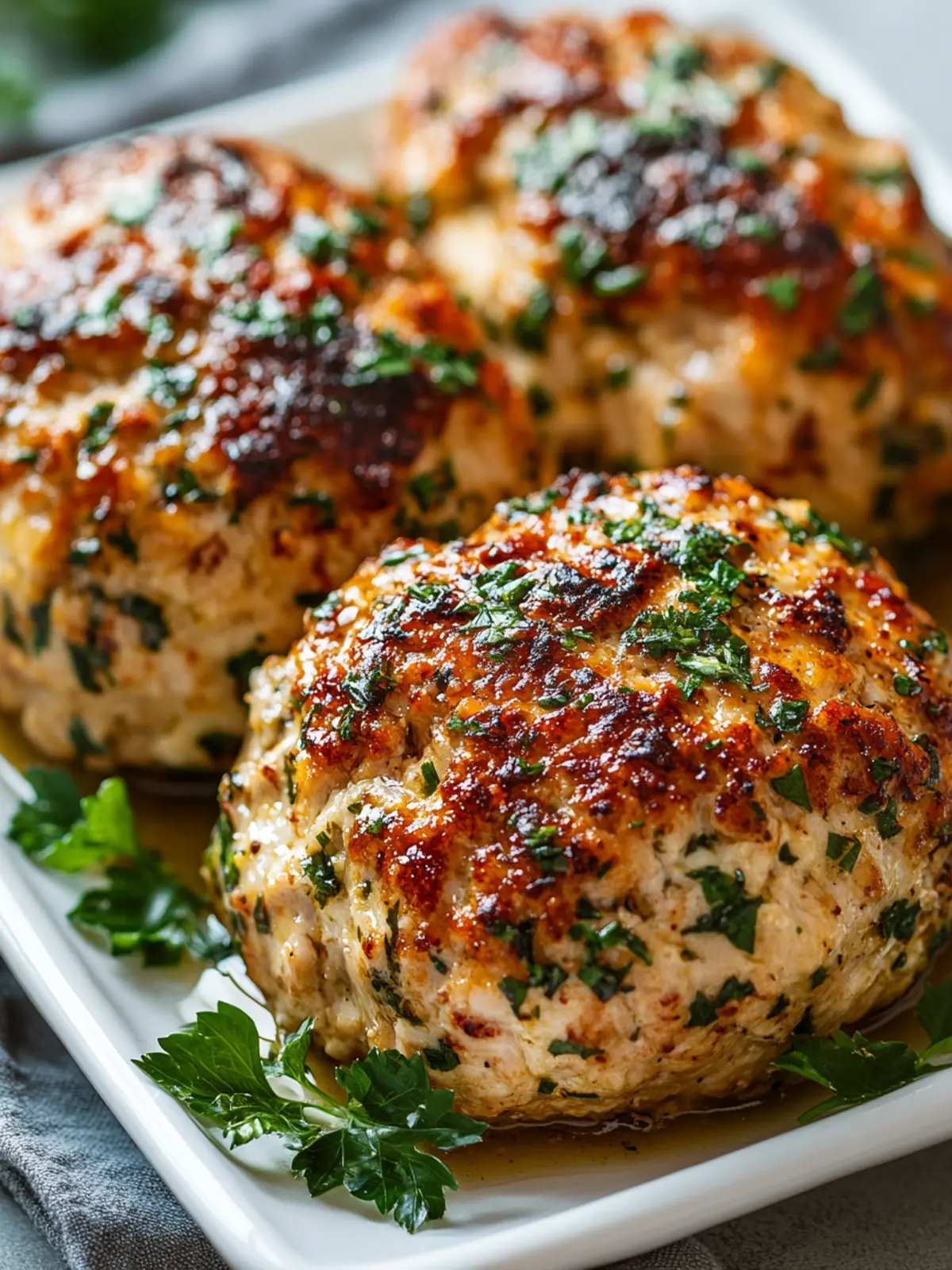 Delicious Garlic Parmesan Chicken Meatloaves for Healthy Dinners 4 Garlic Parmesan Chicken Meatloaves